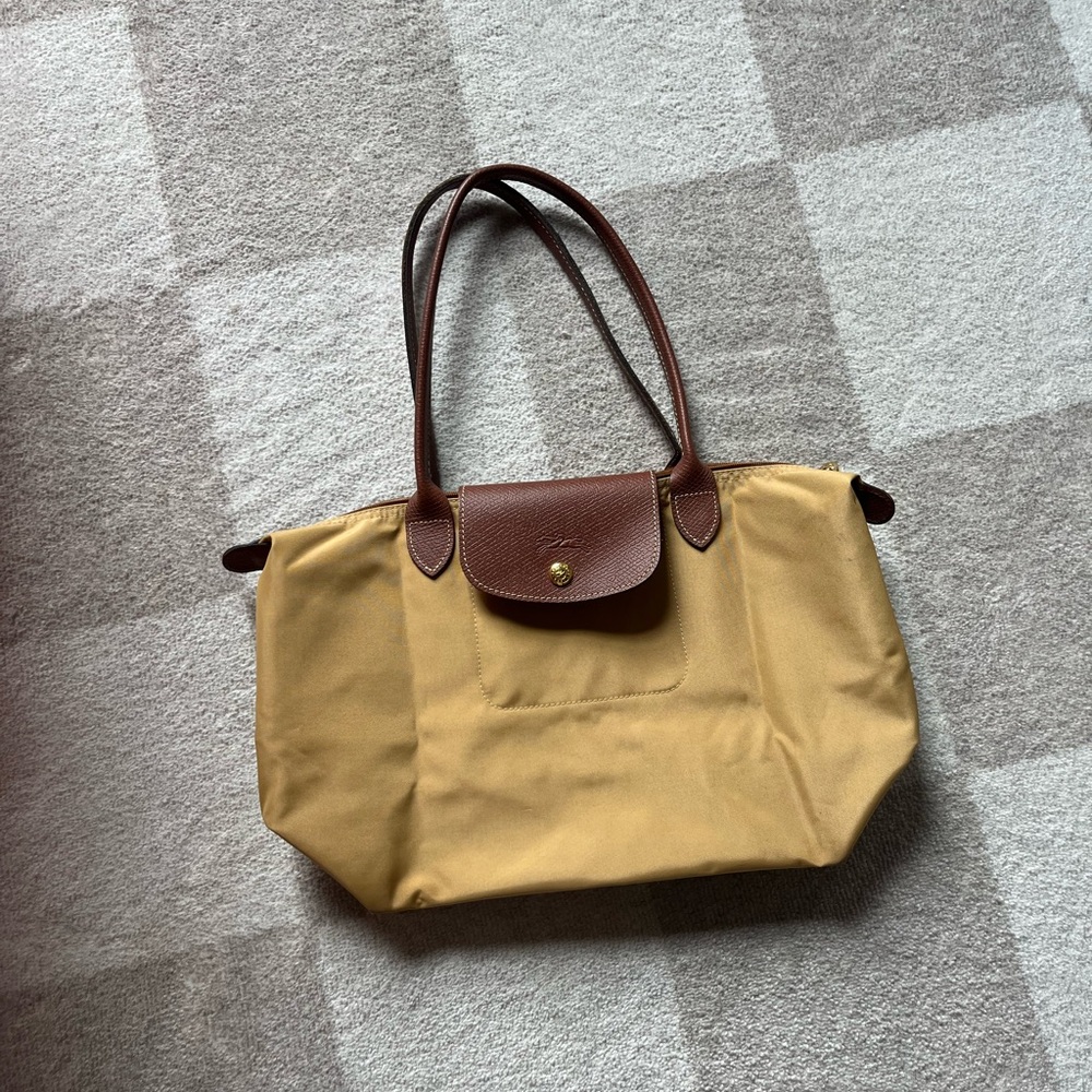 longchamp le pliage yellow tote